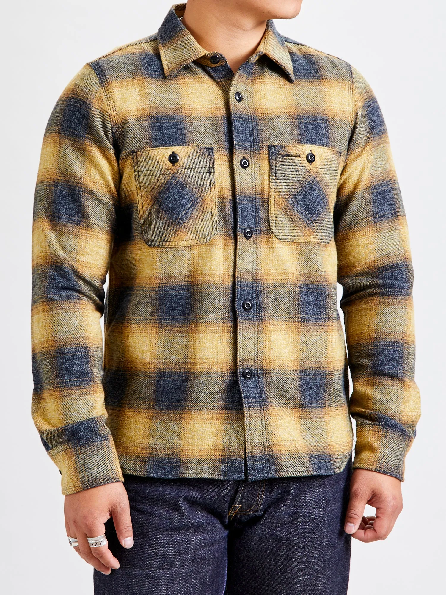 "BM Shirt" in Gold Ombre Plaid