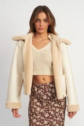 Reversible Fur Cropped Jacket