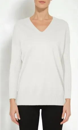 Ribbed Sleeve Tunic Sweater - Ivory