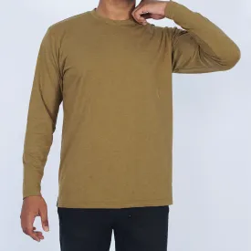 Round Neck Brown Yellow Full Sleeve