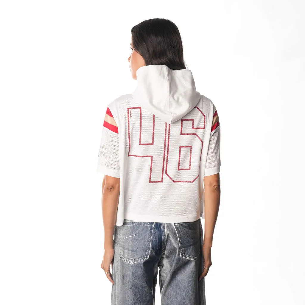 SAN FRANCISCO 49ERS HOODED JERSEY FLEECE - WHITE