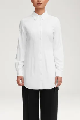 Sarah Fitted Button Down Top - White