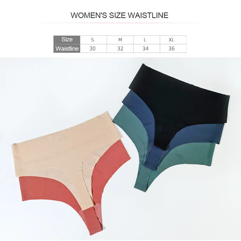 SheCurve®Women's Seamless Solid Color Drop Waist Thong 5-Pack