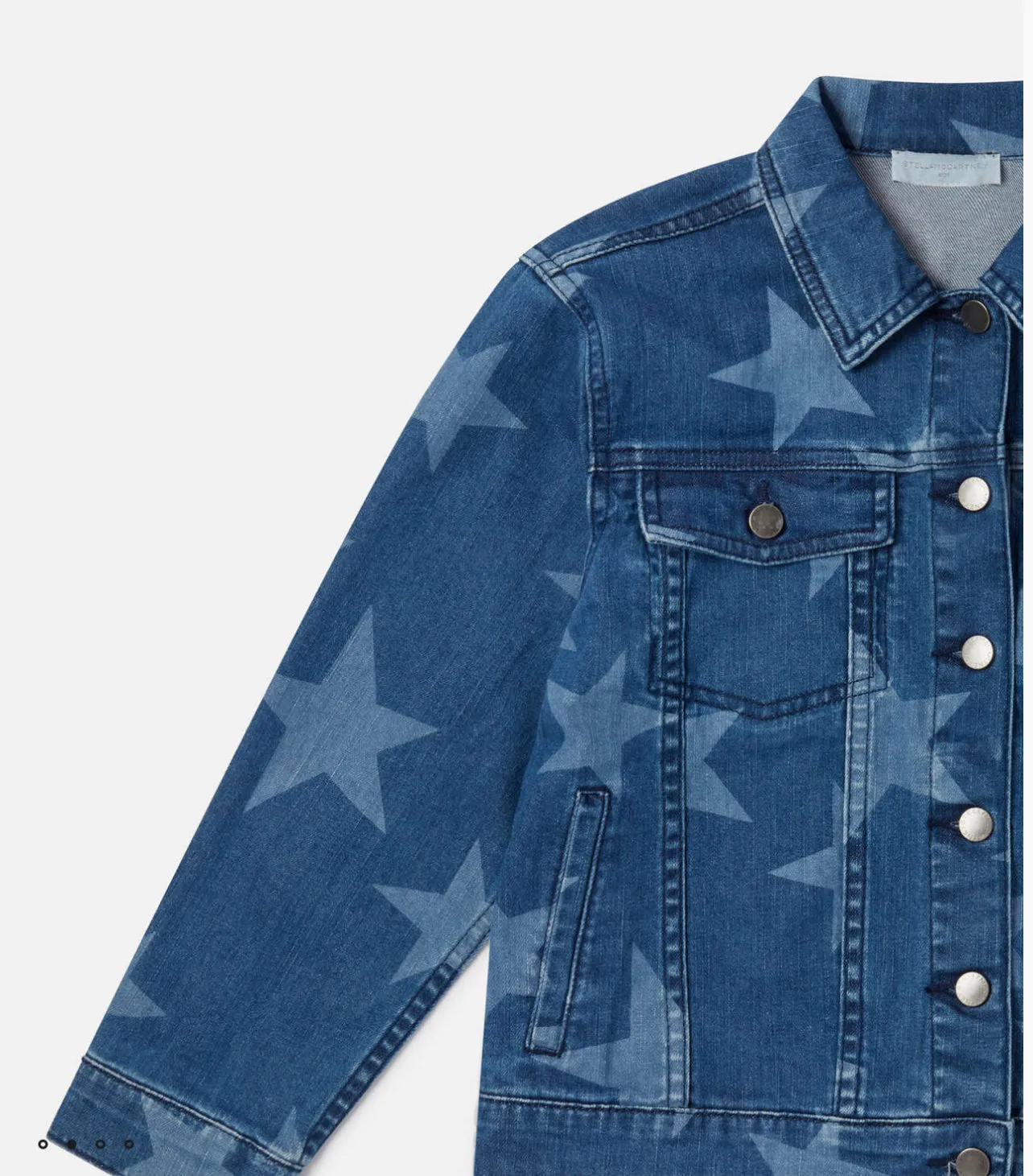 Stella McCartney Girl Printed Denim Bleached Stars Jacket