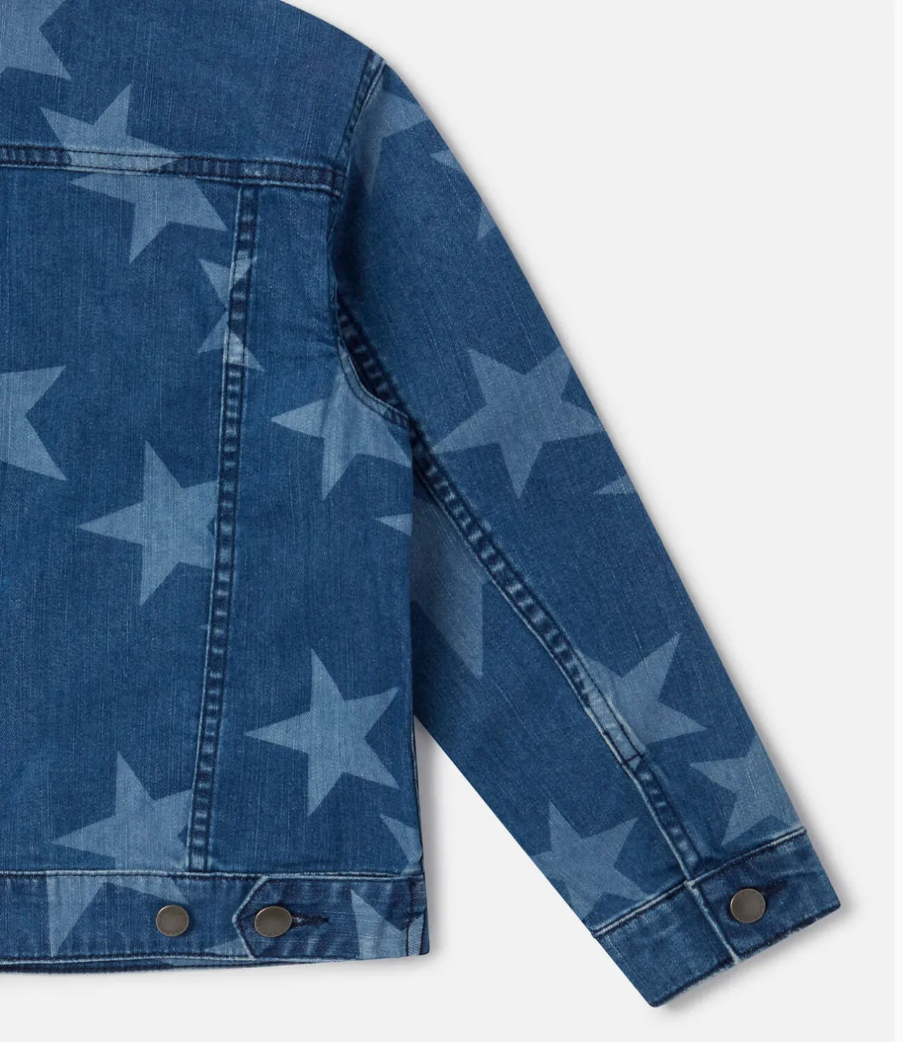 Stella McCartney Girl Printed Denim Bleached Stars Jacket