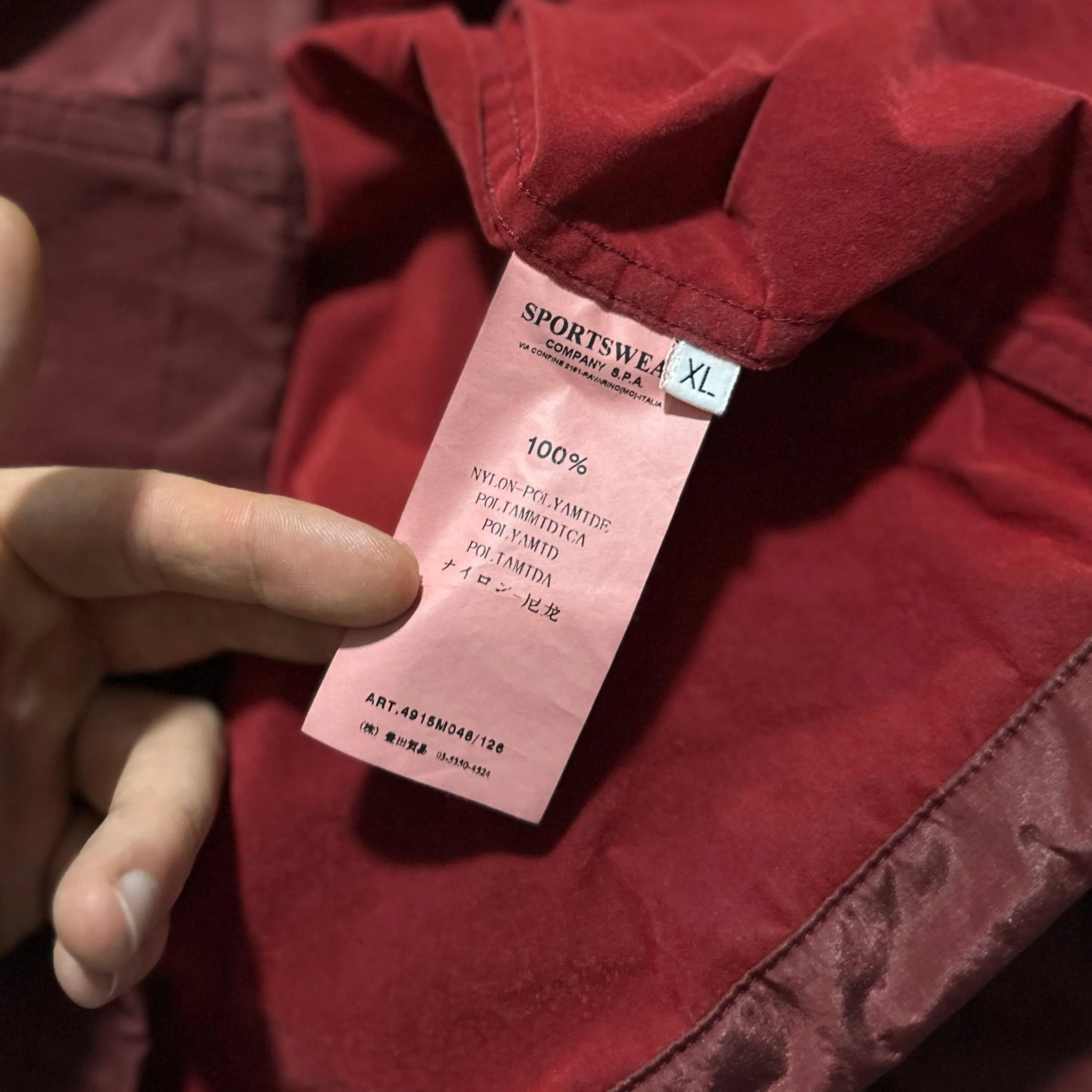 Stone Island Red Nylon Shimmer Jacket