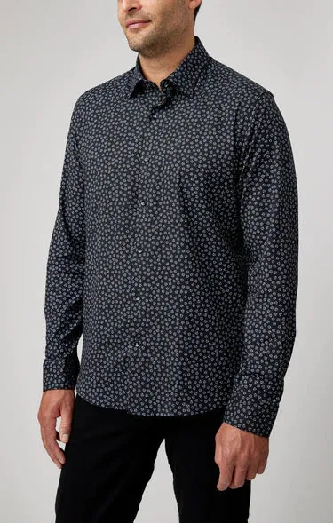 Stone Rose LS Black Ditsy Print Shirt