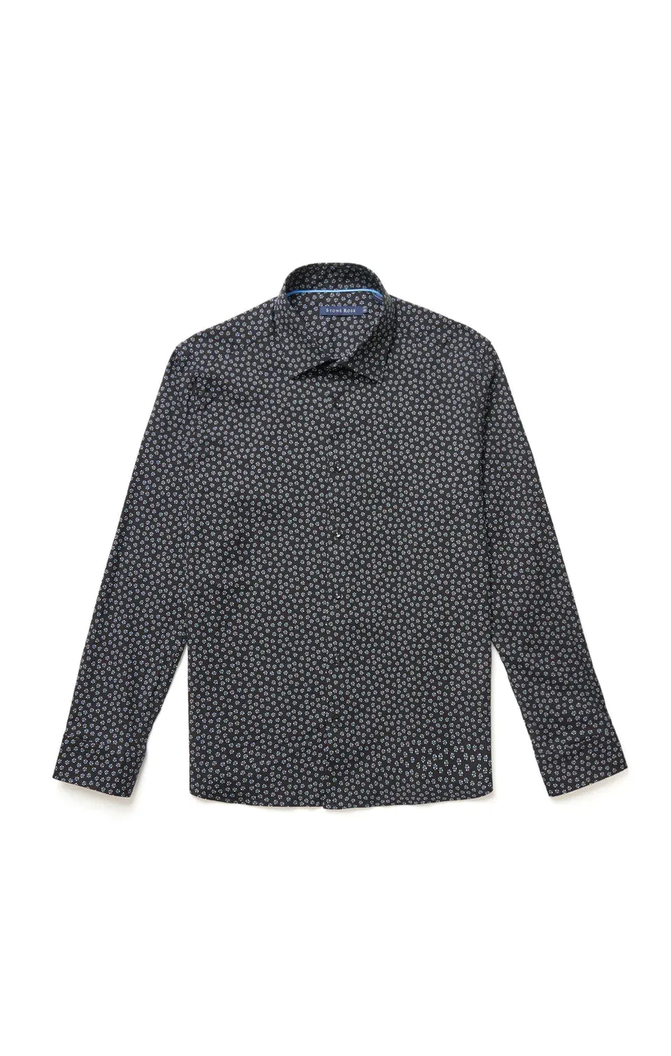 Stone Rose LS Black Ditsy Print Shirt