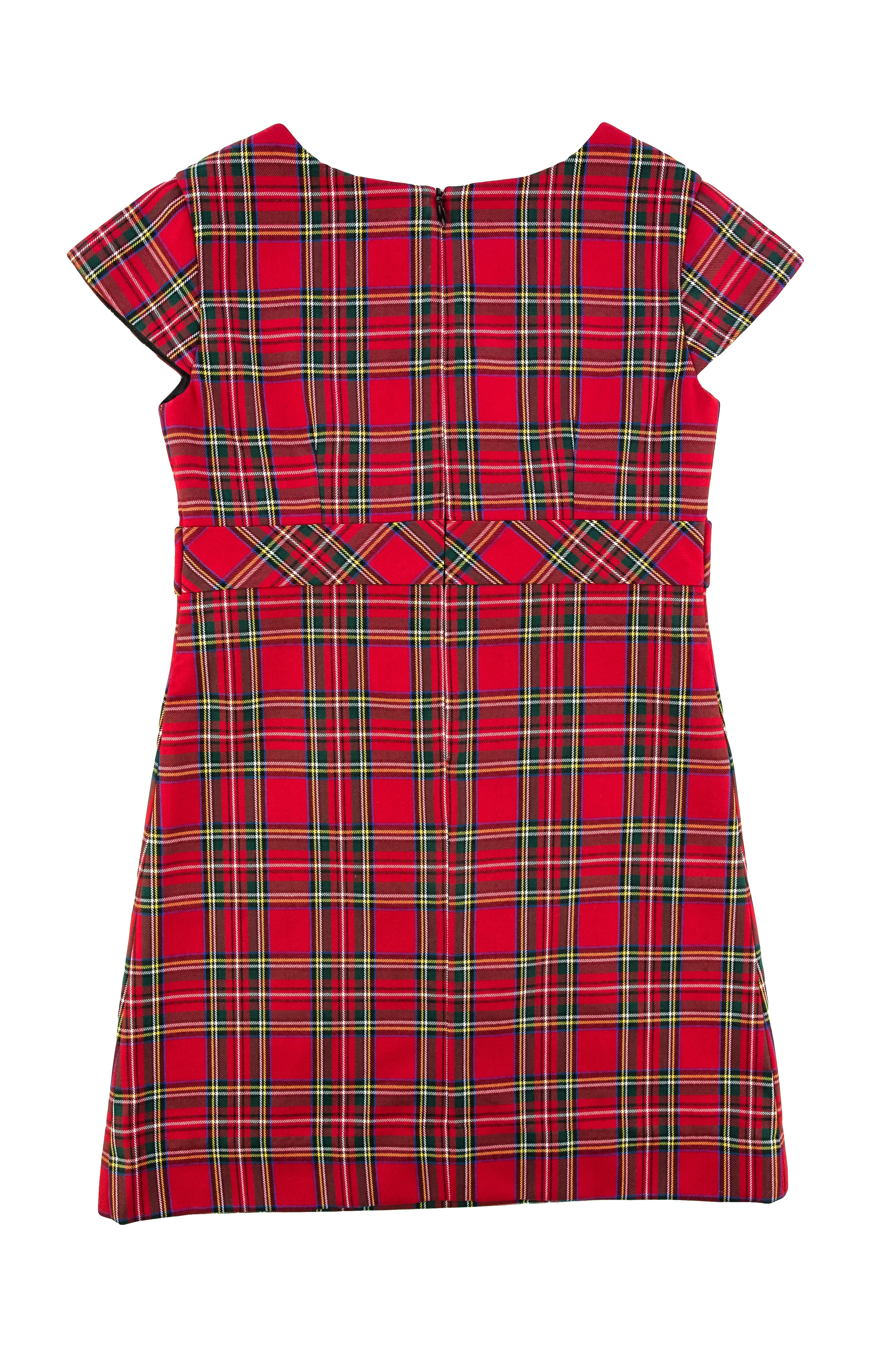 Tartan Plaid Dress With Button Tabs