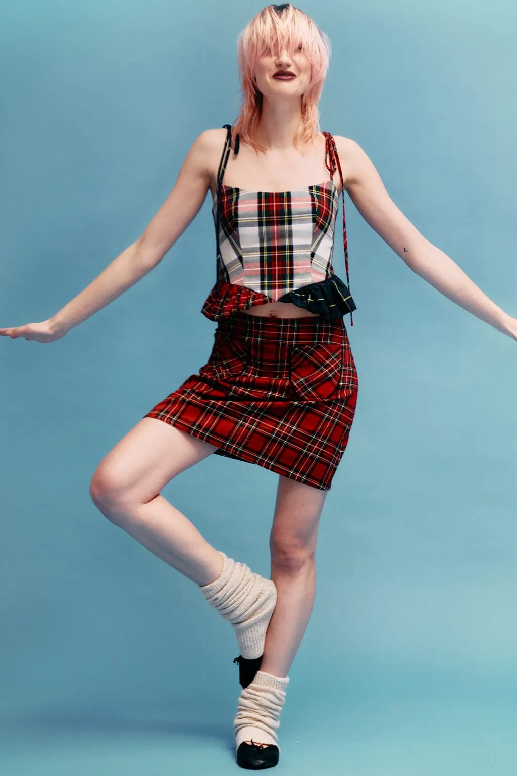 Tate Mini Skirt Red Plaid