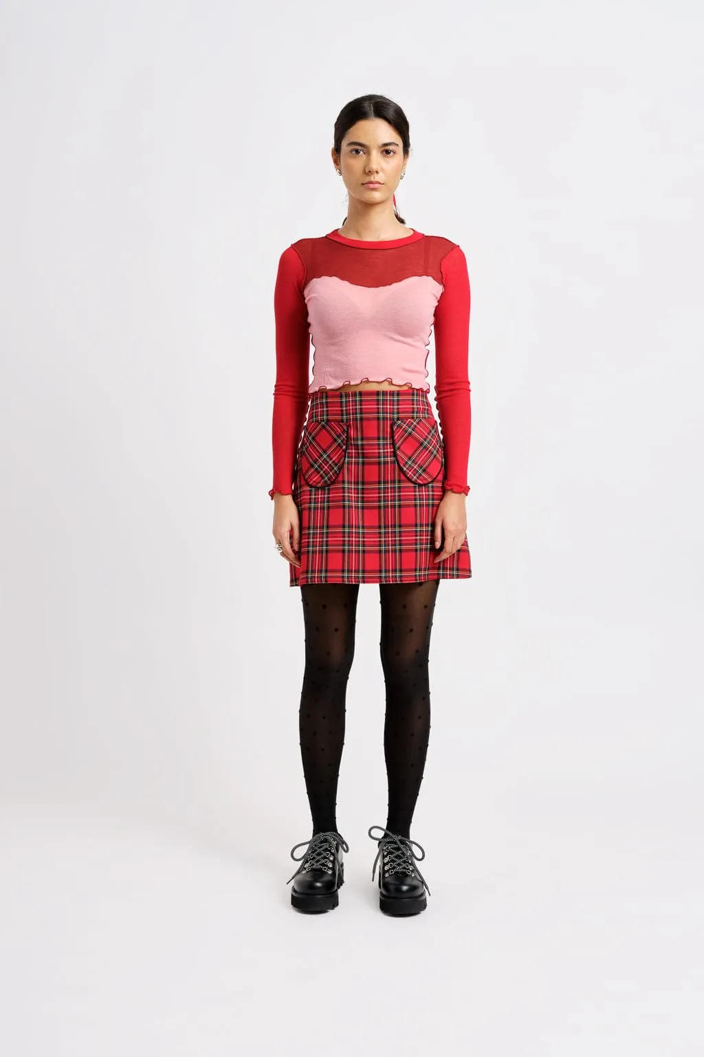 Tate Mini Skirt Red Plaid