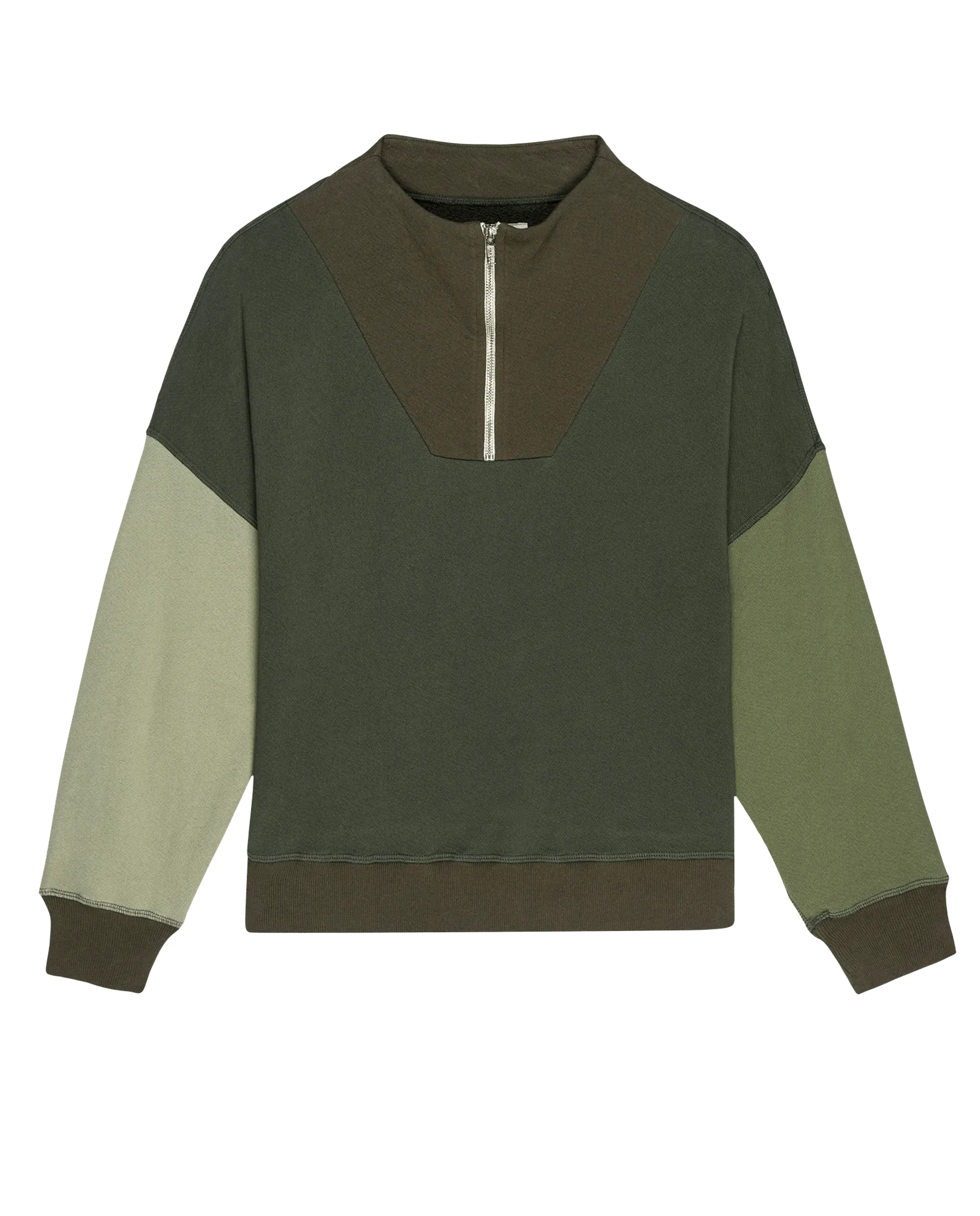 The Colorblock Trail Sweatshirt. -- Army Green