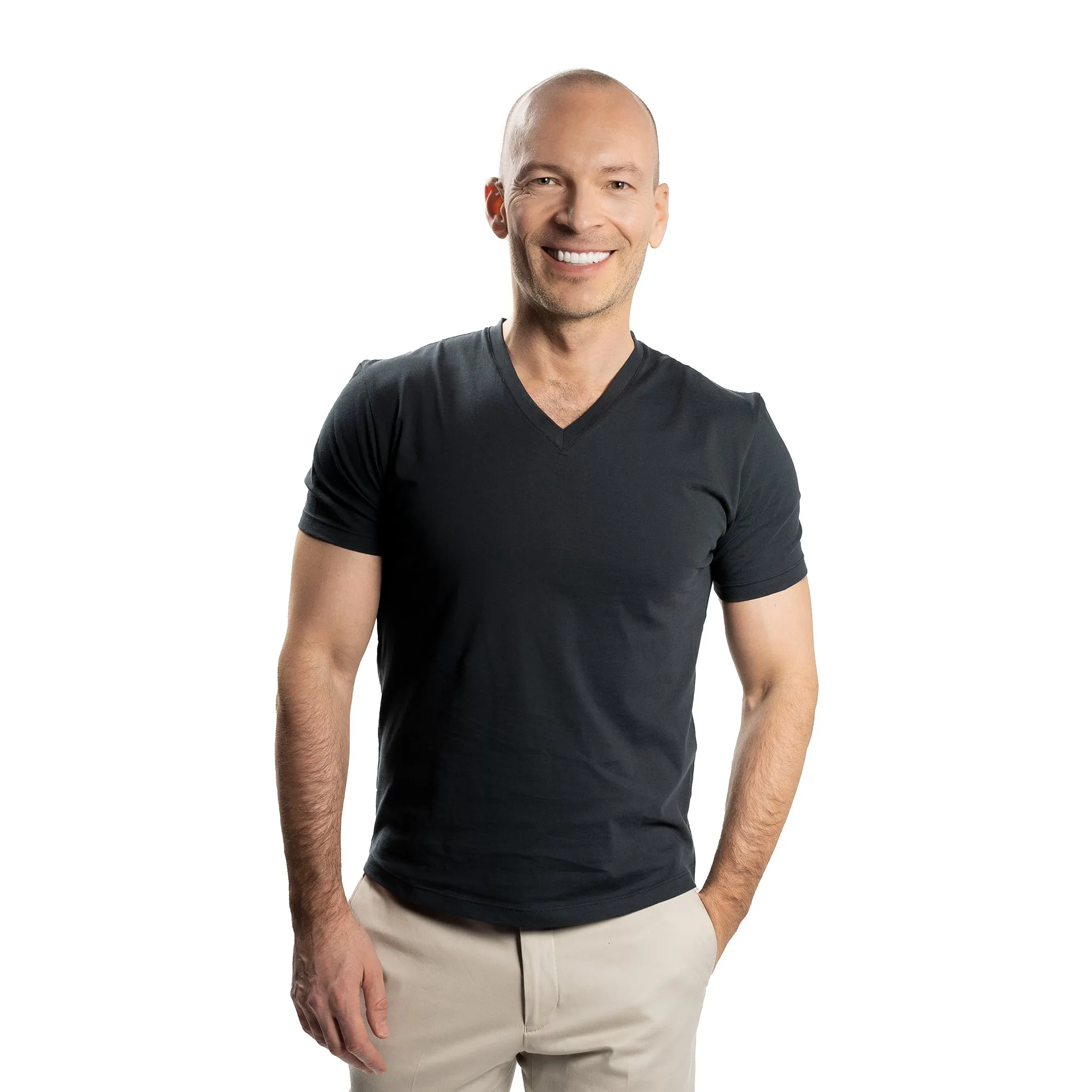 The V Neck T - Black