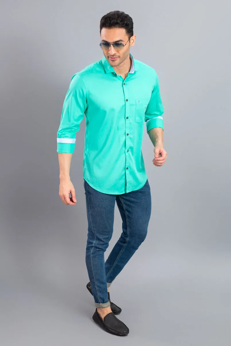 Turquoise Green Solid-Full-Stain Proof