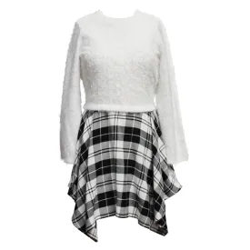 Tween Long Sleeve Plaid Dress