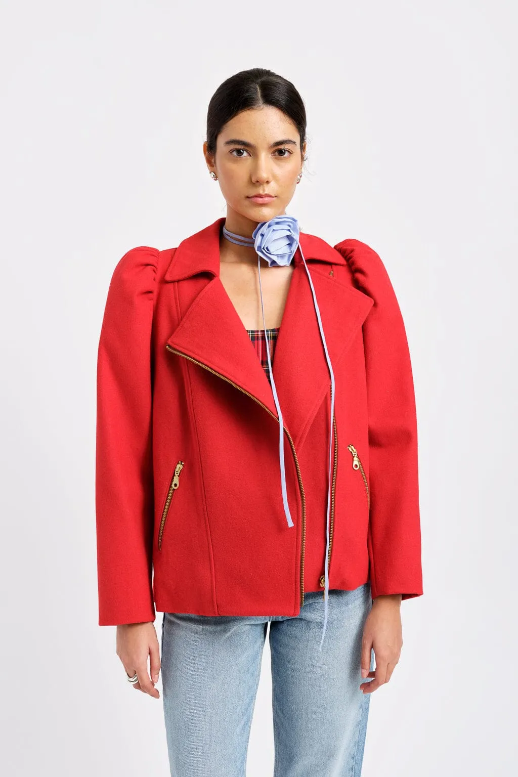 Valentine Moto Coat Red