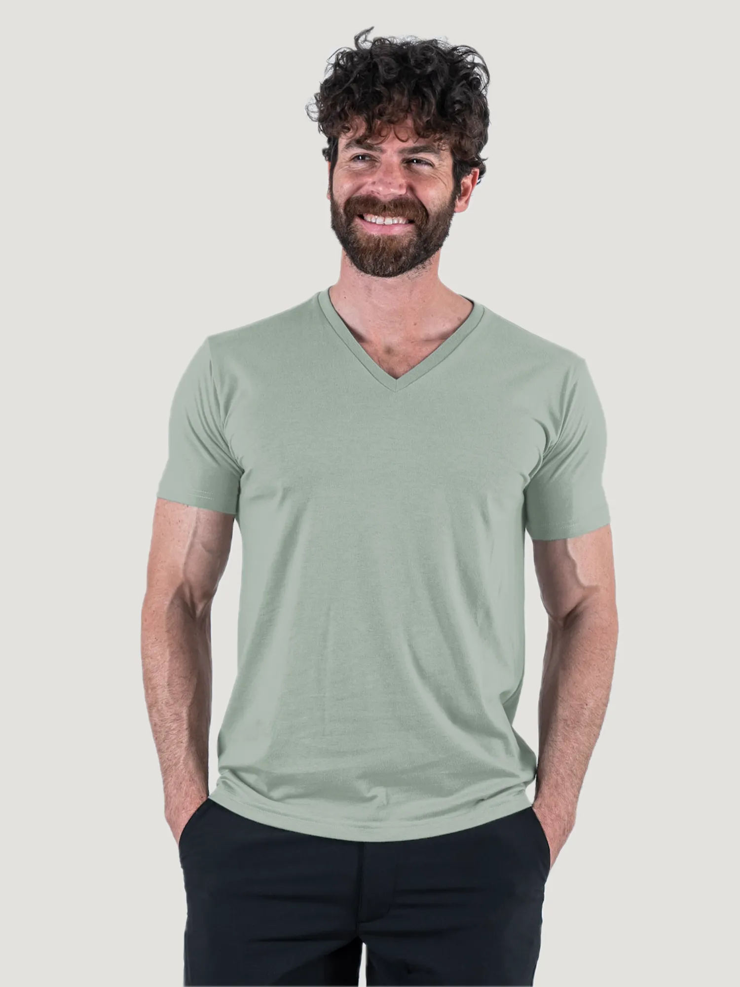 Vintage Green V-Neck