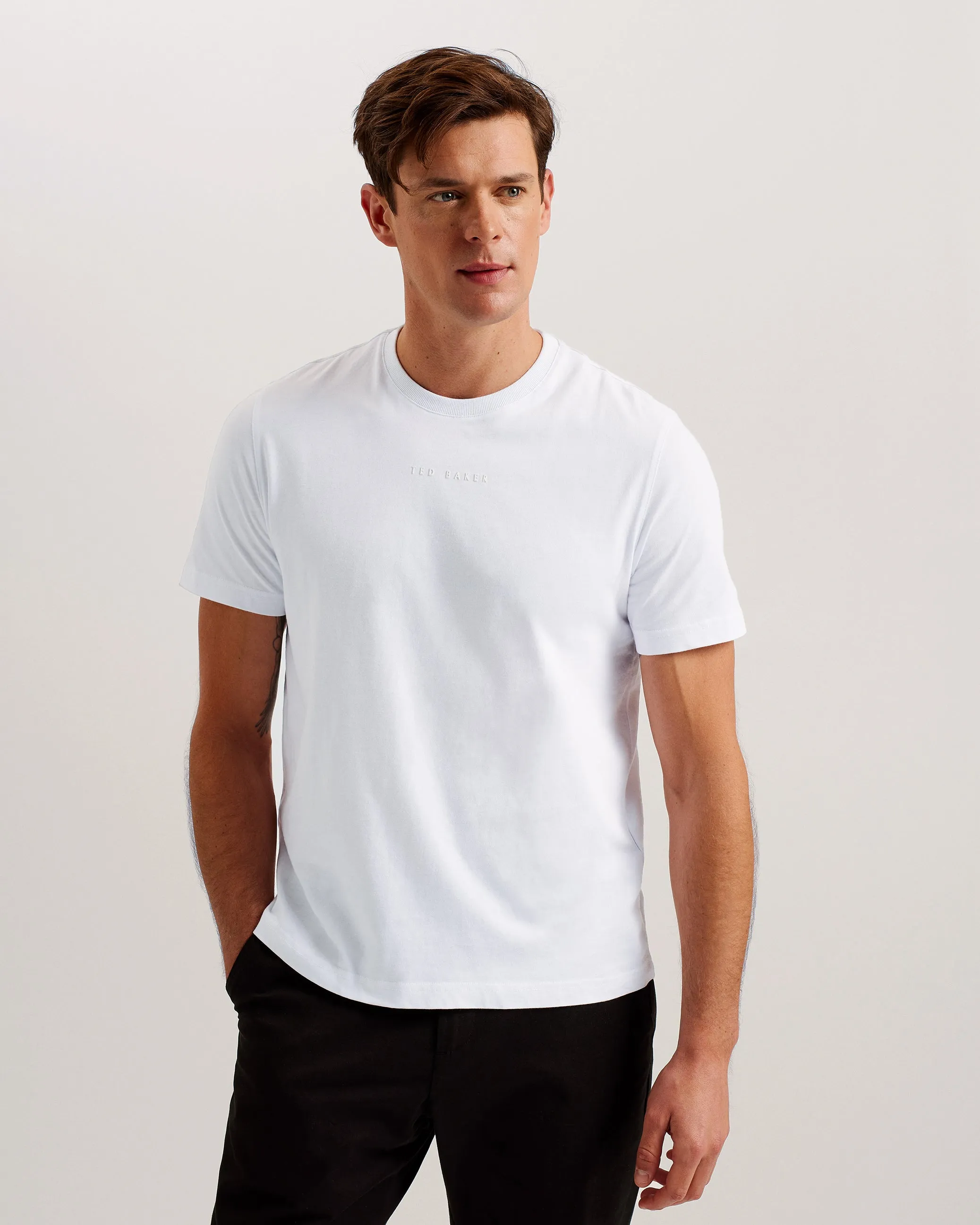 Wiskin Ss Regular Branded T-Shirt White