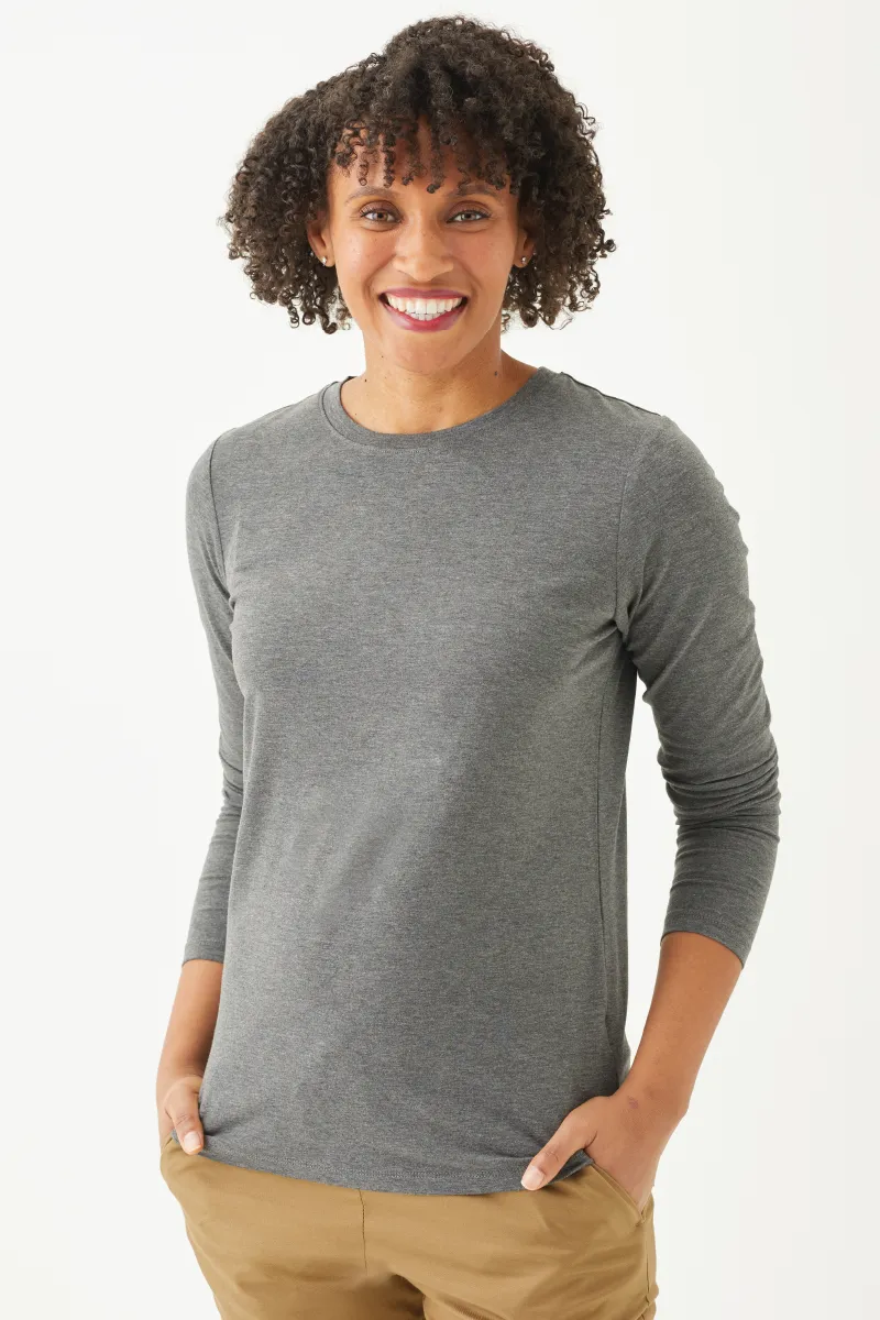 Women's Bamboo Cotton Long-Sleeve Crew Tee-All Sales Final