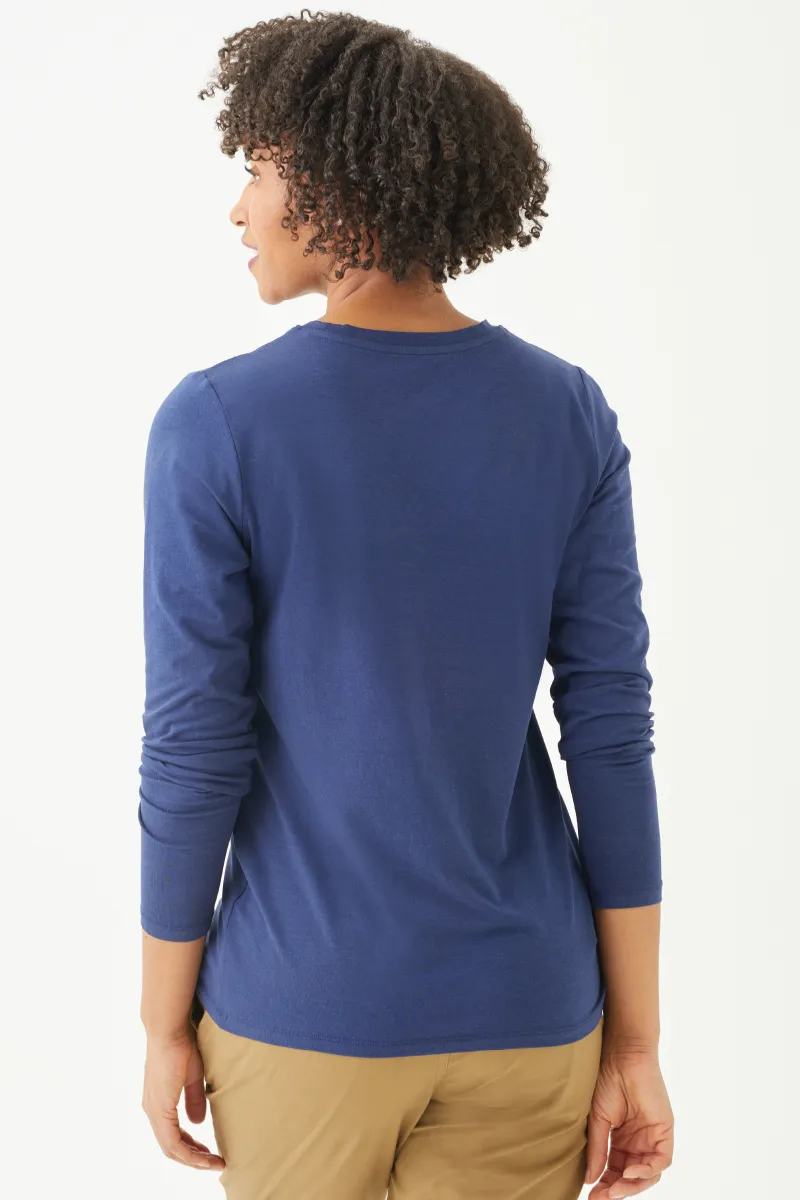 Women's Bamboo Cotton Long-Sleeve Crew Tee-All Sales Final