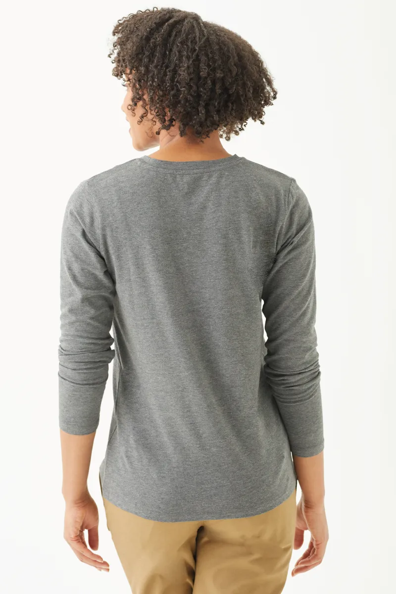 Women's Bamboo Cotton Long-Sleeve Vneck Tee-All Sales Final