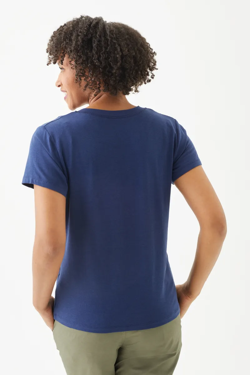 Women's Bamboo Cotton Short-Sleeve Henley Tee-All Sales Final