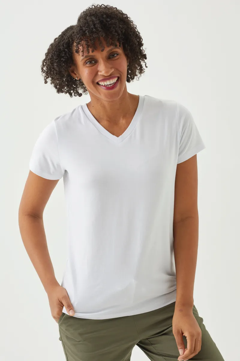 Women's Bamboo Cotton Short-Sleeve Vneck Tee-All Sales Final