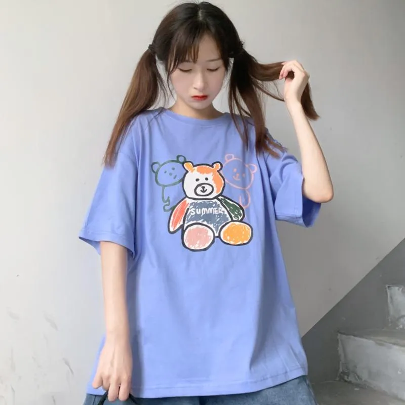 Women's Casual Little Bear Printed T-shirts