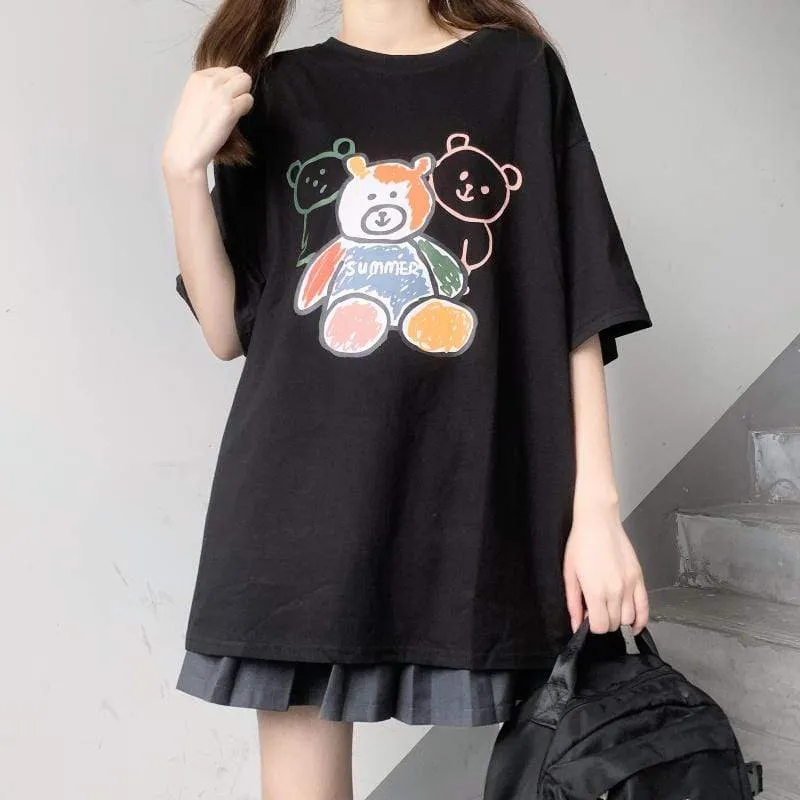 Women's Casual Little Bear Printed T-shirts