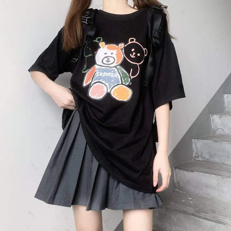 Women's Casual Little Bear Printed T-shirts