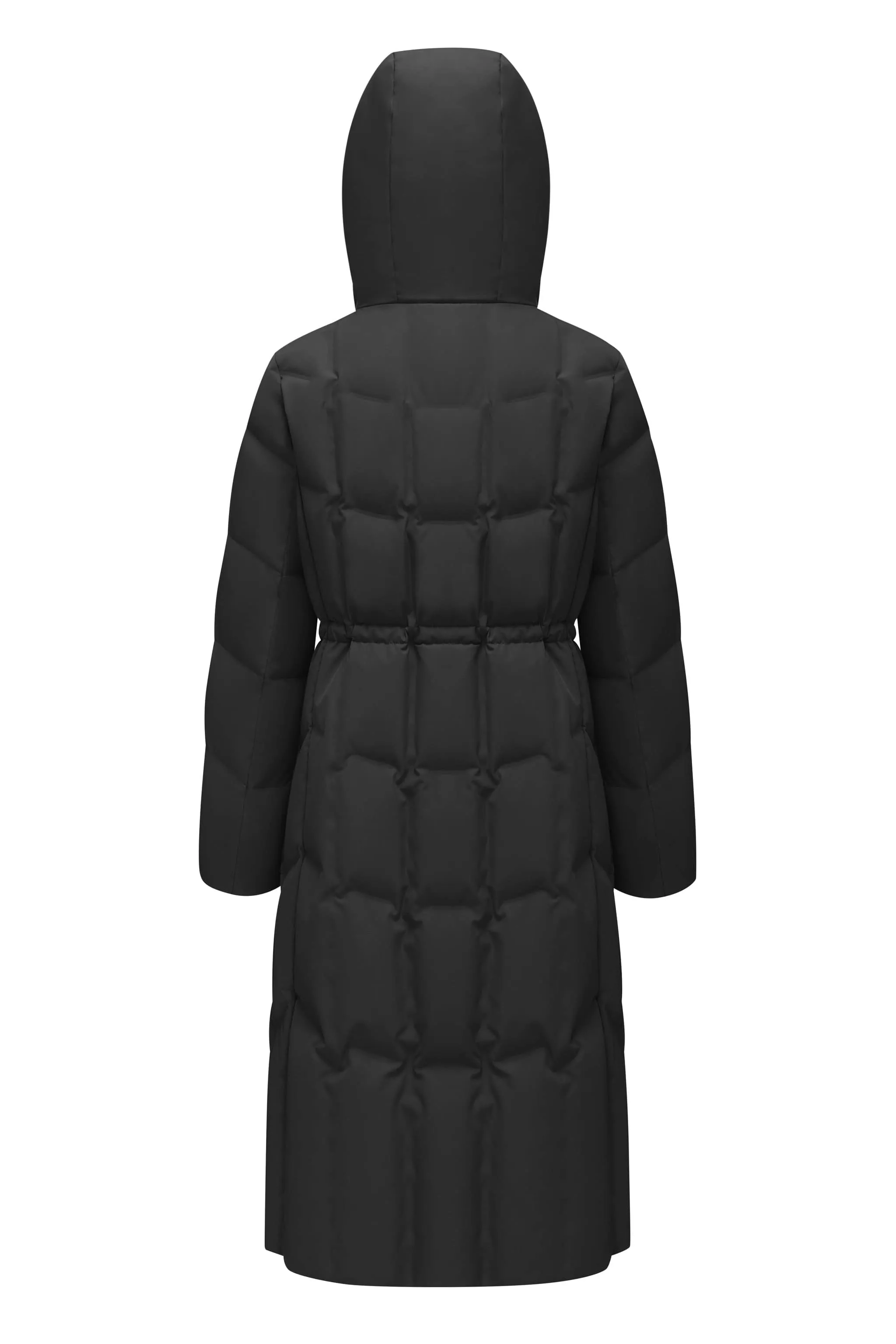 Women’s Long Goose Down Coat With Elasticated Waist